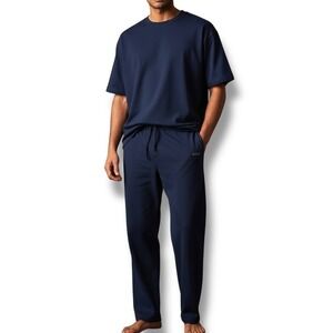 BOSS Mens Waffle Knit Lounge Pants Mens Size Large L Blue